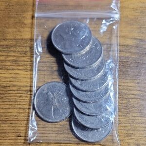 Collection Of Canadian Vintage 1969 25 Cent Quarters- 9 Total